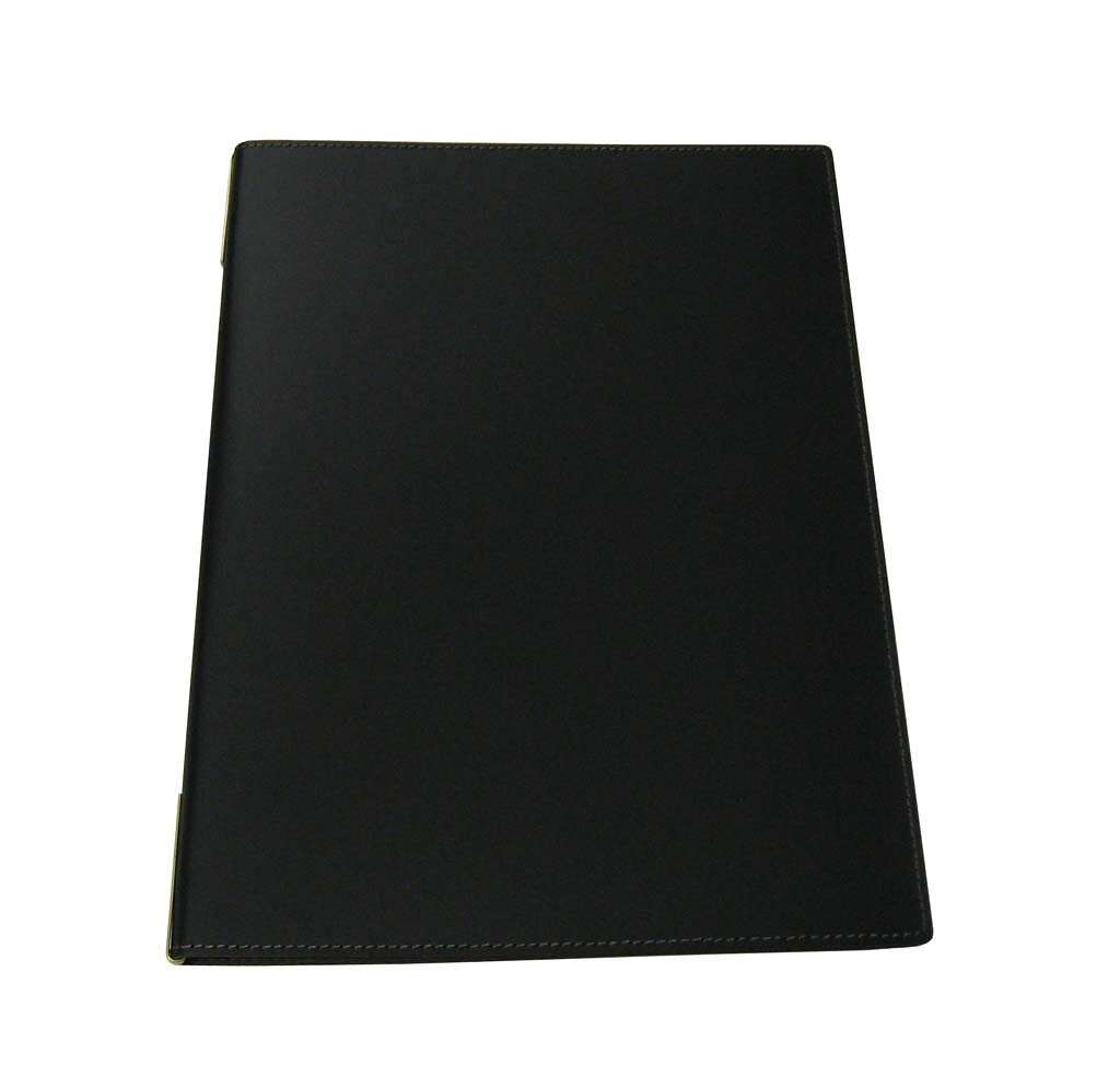 Business Products Services - シンビ 皮製メニューブック KM-201-P 黒 業務用 3102310