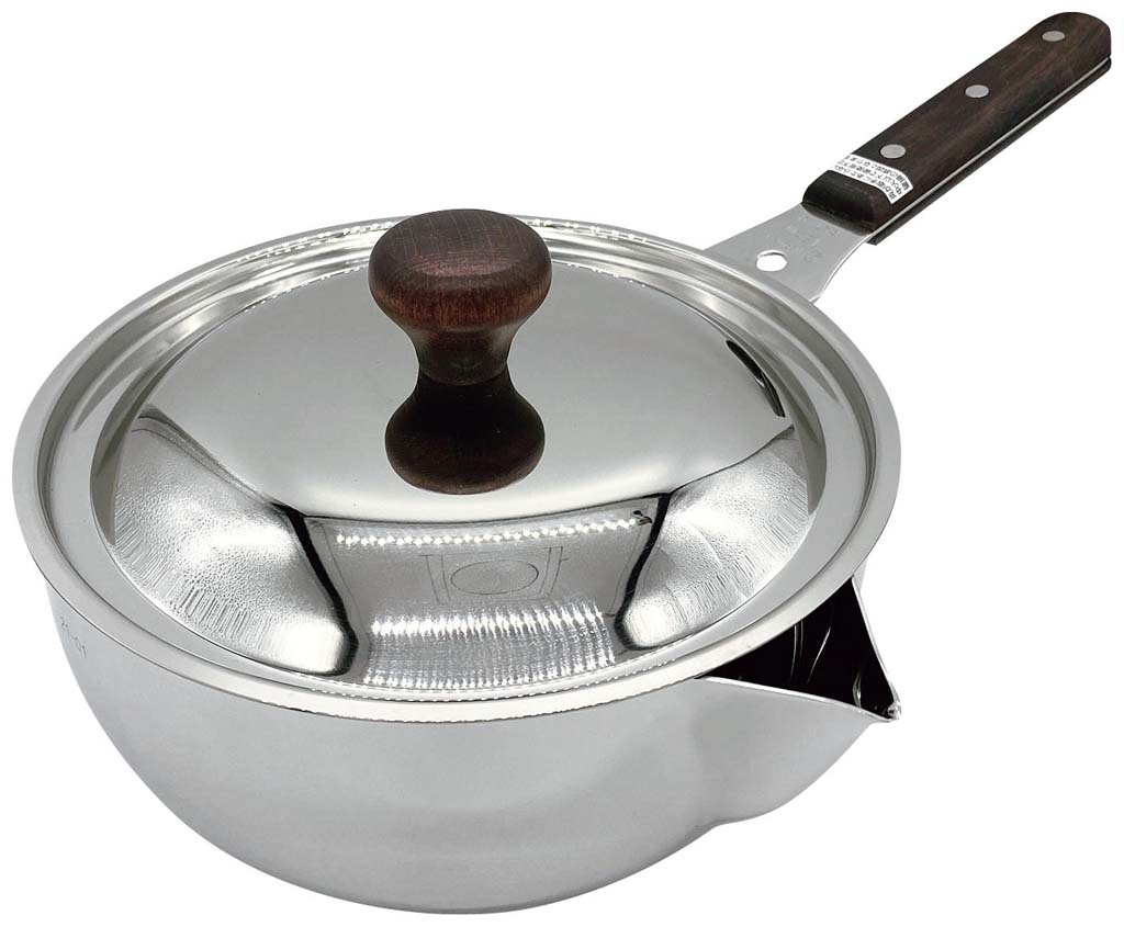 MA 18-0 カラス口パン(目盛付)20cm 2.3L 電磁 フタ付 業務用 3173910