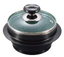 長水 遠赤 石焼釜(ガラス蓋付)アルミブラックコート枠付 15cm 業務用 3664000