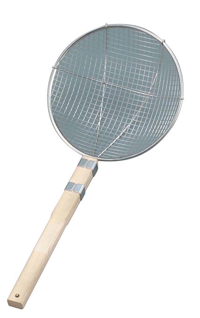 【在庫限り】18-8 木柄 丸型 スクイアミ 極荒 24cm 30534 業務用 4205810