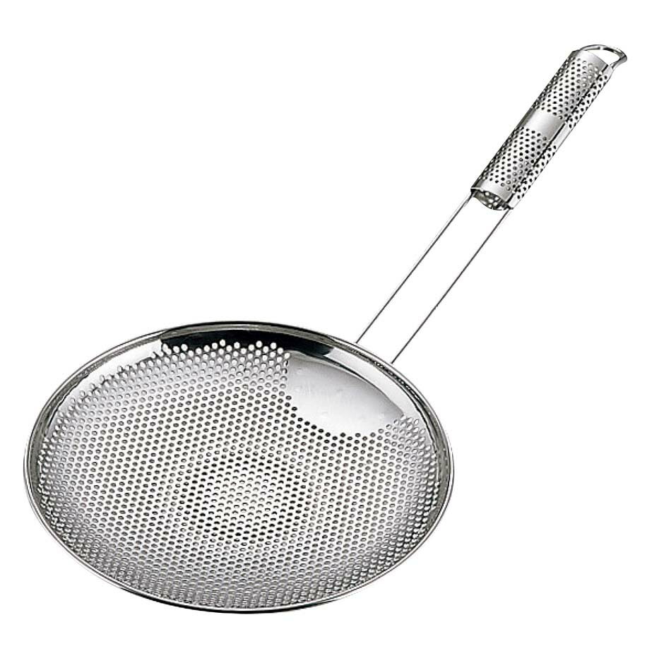 篩 - UK 18-8 パンチング そば揚 横型 18cm 業務用 4349600