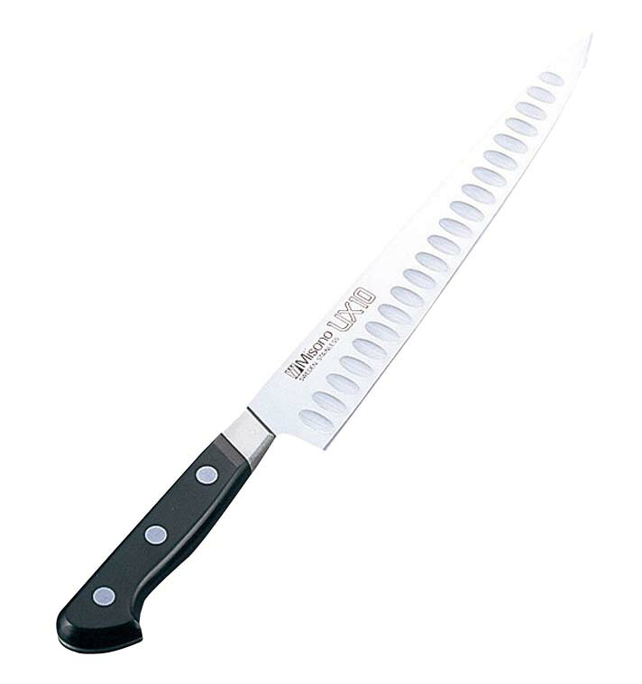 ●型番：No.728●サイズ365(mm)●重量：170g●板厚：背:2.1(mm)●材質スウェーデン製ピュア・ステンレス特殊鋼●刃渡り：24cm●スウェーデン特殊鋼の最高峰、高純度ピュアステンレス鋼使用●スウェーデン製ピュア・ステンレス特殊鋼を使用し、ミソノの古い伝統と新しい技術の複合から生まれたステンレス鋼庖丁の最高峰。ハガネ庖丁を超える鋭い切れ味と研ぎやすさ。洋銀を施したツバとリベット、高品質のハンドルとどれをとってもハイクオリティな仕上げです。●両刃※商品画像はメーカー提供の代表画像を使用しております。複数掲載の画像でも、単品販売の場合がございます。サイズ・カラー・型番・付属品等は商品名・商品説明欄をご確認ください。※製造時期により、パッケージや商品の規格が異なる場合がございます。予めご了承ください。ご不明点などございましたらいつでもお気軽にお問い合わせくださいませ。