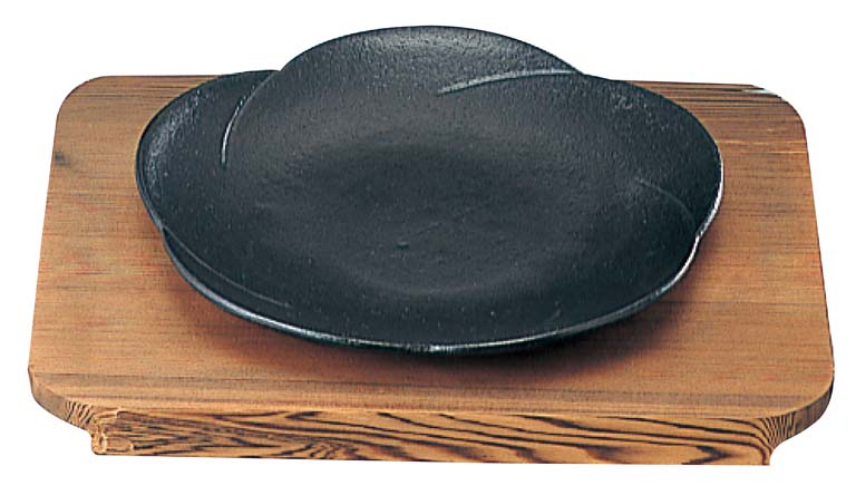 SN鉄和風ステーキ皿焼杉梅15cm...