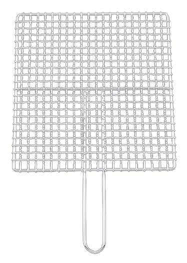 EBM シングルハンドル 焼アミ クロームメッキ 33cm 業務用 5586000