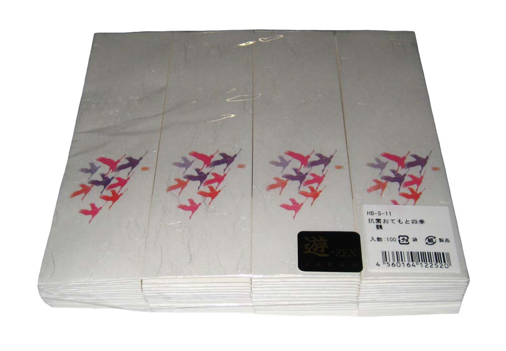 Disposable Chopsticks - 遊膳 おてもと・四季 箸袋(100枚入)HB-S-11 祝つる 業務用 5895000