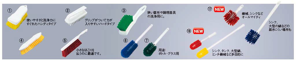●型番：40004-09●サイズ幅76×全長406(mm)毛：22(mm)●重量：230g●材質毛：ポリエステル●耐熱・耐冷温度：130℃●スパルタブラシは有数の酪農地帯であるアメリカ・ウィスコンシン州に、1908年酪農乳業向け洗浄用具の専門メーカーとして誕生しました。人間工学的に開発されたハンドブラシやハンドルブラシの基本的な形状やその構造は100年間経っても変わることなく、現在では食品産業の衛生環境に対応した合成繊維のフィラメントを施し、進化したカーライル・スパルタブラシとして今日においても広く愛され続けています。●シンク、タンク、大型鍋、ミンチ機械など多目的に※商品画像はメーカー提供の代表画像を使用しております。複数掲載の画像でも、単品販売の場合がございます。サイズ・カラー・型番・付属品等は商品名・商品説明欄をご確認ください。※製造時期により、パッケージや商品の規格が異なる場合がございます。予めご了承ください。ご不明点などございましたらいつでもお気軽にお問い合わせくださいませ。※画像は代表画像です。こちらはグリーンの販売ページです。