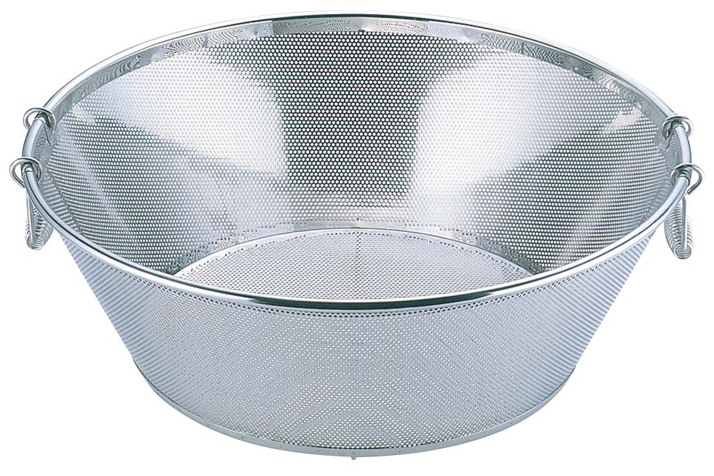UK 18-8 パンチング 平底 揚ザル 45cm 業務用 7300700