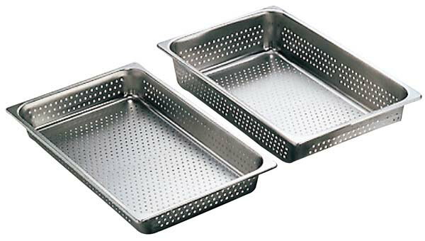 18-8 穴明ホテルパン 1/2 100mm 2124P 業務用 0332500