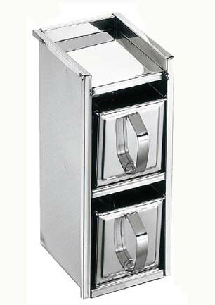 容器, 储藏容器, 调味料容器 - 【在庫限り】EBM 18-8 縦型引出式 ヤクミ入 2ヶ入 業務用 0360400