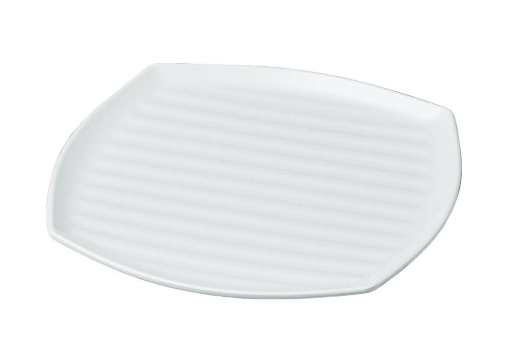 Square Plates - ニューホワイト くつわ型プレート 35cm 業務用 0405610