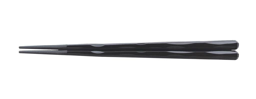 乐天商城 - 【在庫限り】PBT樹脂塗箸 六角一刀彫 22.5cm 黒塗 6-1261-3 業務用 0442060
