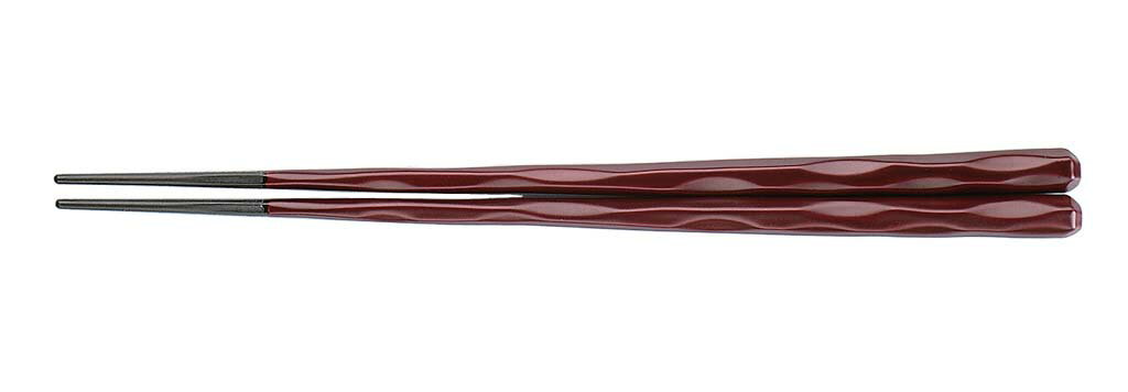 【在庫限り】PBT樹脂塗箸 六角一刀彫 24.0cm 溜 6-1261-8 業務用 0442110