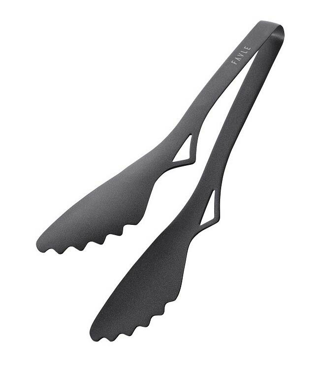 Pasta Tongs - フェイブル スマートトング 翠 Sui ブラック(台紙付) 業務用 0449110