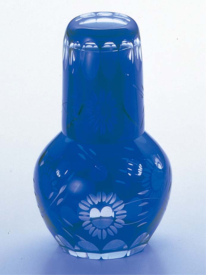 花切子 冠水瓶 ルリ HN-40BL 700cc ガラス製 業務用 7533700