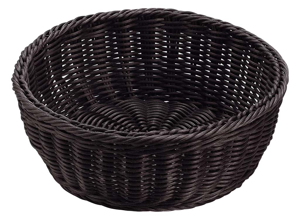 抗菌樹脂 丸型バスケット DS106 30型 ブラック 業務用 7703740