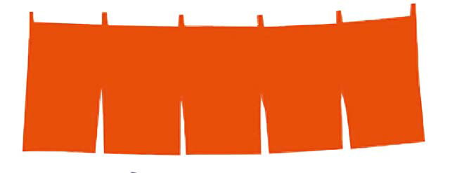 1間用 綿つむぎ 無地 のれん 赤茶 業務用 7727800