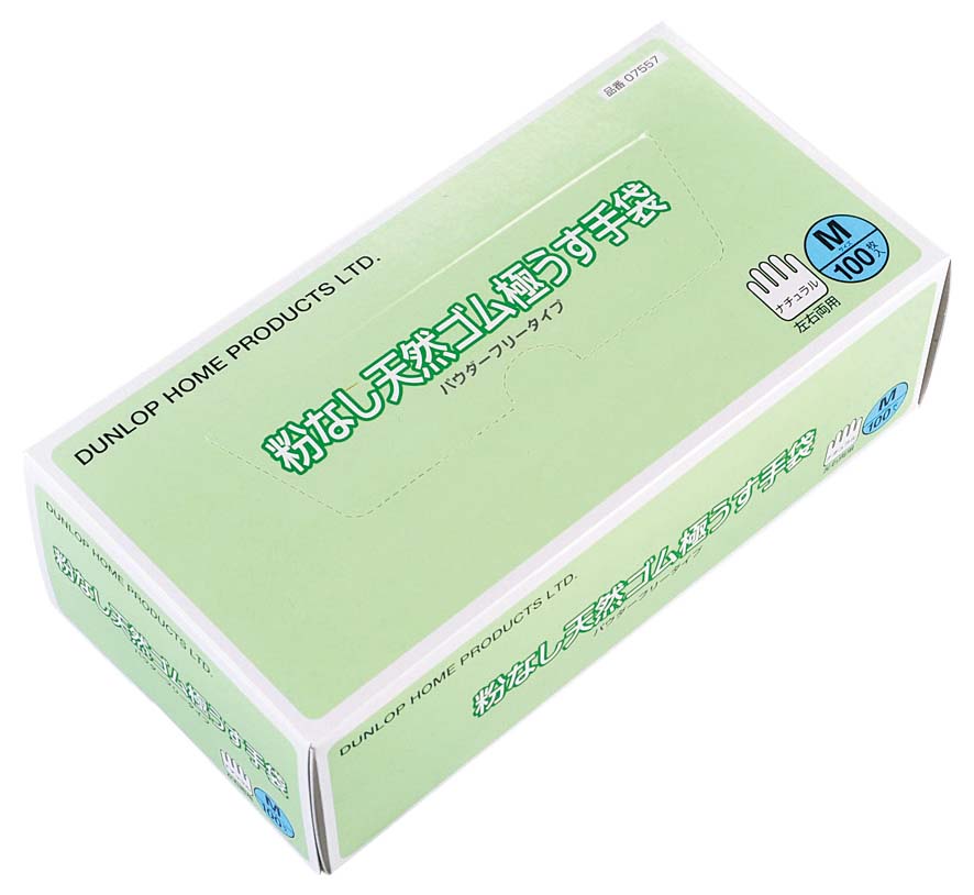 Natural Gum Mitten - ダンロップ 極薄手袋 粉なし(100枚入)M 天然ゴム 業務用 7748613
