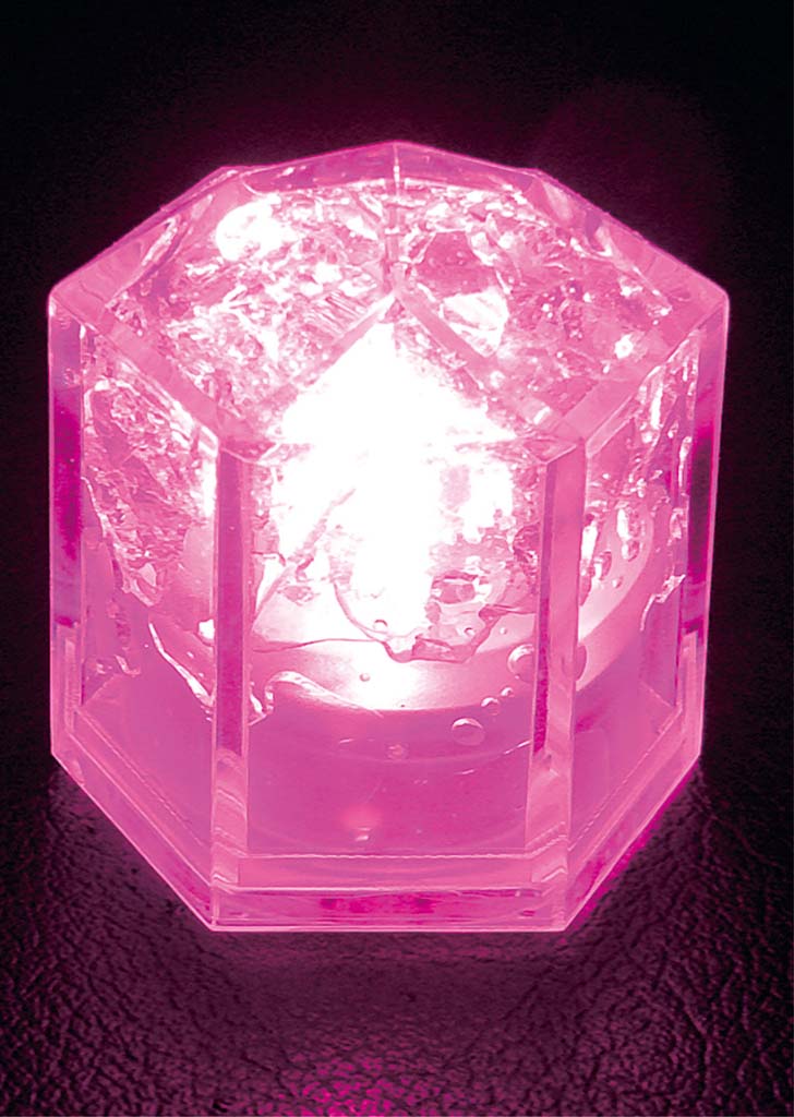 光る氷 ライトキューブ 光る氷 ライトキューブ・クリスタル(24入)ピンク 業務用 8391360