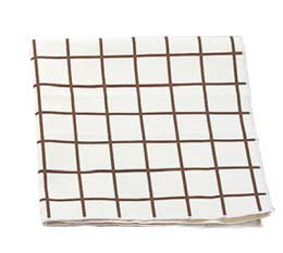 EBM キャンパス厚手 チェックナプキン ブラウン 450×450 業務用 8395130