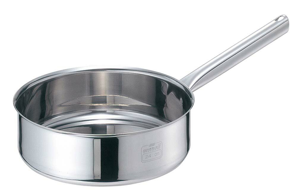 EBM モリブデンジ2 浅型片手鍋 24cm 蓋無 業務用 8691700