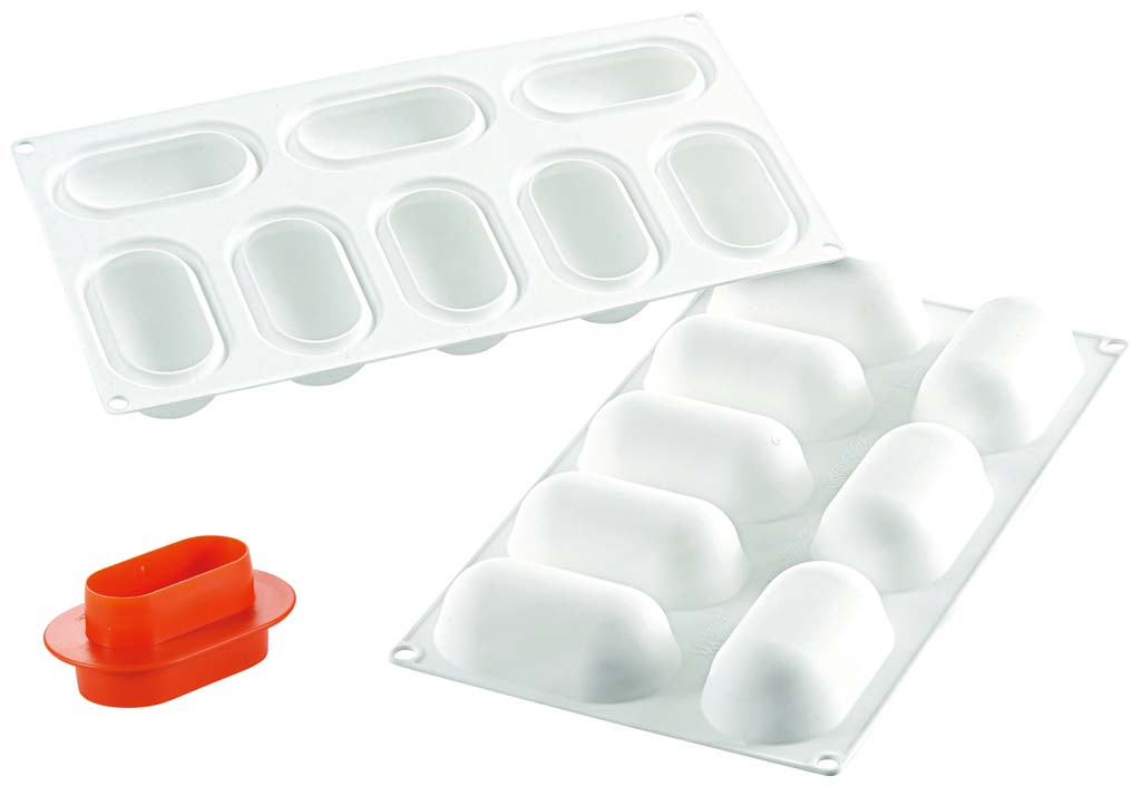 Cake Forms - シリコマート シリコンフレックス ピロー(8ヶ取)カッター付 SF165C 業務用 0558301