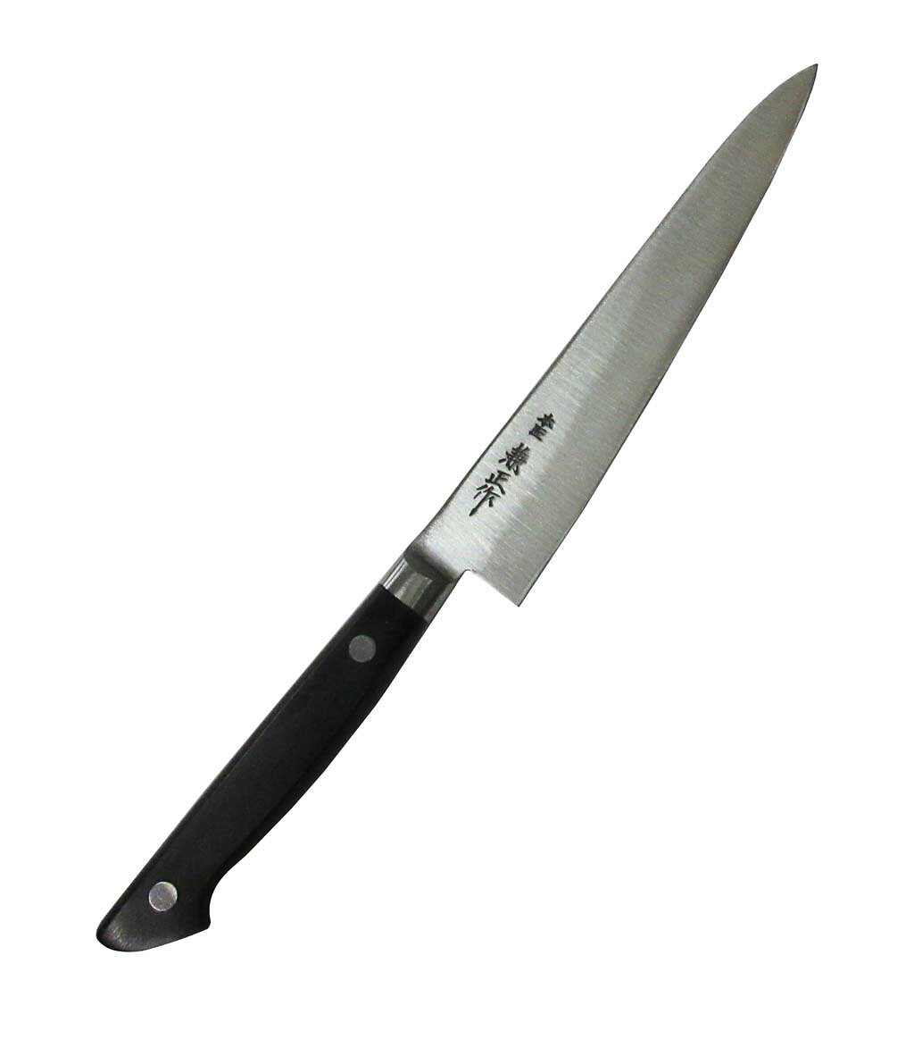●型番：KC-749●サイズ全長：260(mm)255×29×H13(mm)●重量：64g●板厚：背:1.6(mm)●材質SK-95(全鋼)柄：黒合板口金：ステンレス●刃渡り：15cm●製造生産国：日本●研ぎやすく、鋭い切れ味を誇る全鋼包丁の最高峰シリーズ。●「本刃付け」で、プロ仕様の刃付け●ステンレスの口金は、ブレードと溶接されており、柄部への浸水を防ぎ衛生的。●ハンドルはフルタング構造で、業務用包丁としてハードユースにも耐えうる。●無駄のないシンプルかつ頑丈な構造。●用途により多種類のタイプをそろえたシリーズ。●両刃●背厚：1.6mm※商品画像はメーカー提供の代表画像を使用しております。複数掲載の画像でも、単品販売の場合がございます。サイズ・カラー・型番・付属品等は商品名・商品説明欄をご確認ください。※製造時期により、パッケージや商品の規格が異なる場合がございます。予めご了承ください。ご不明点などございましたらいつでもお気軽にお問い合わせくださいませ。