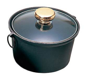 アルミ合金1人用しゃぶ鍋 ガラス蓋付 業務用 1157400