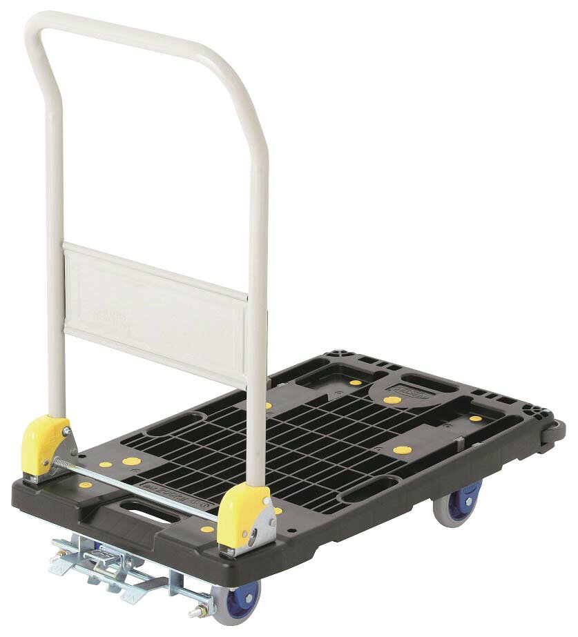 中型静音樹脂台車 フットブレーキ付(ハンドル折畳式)NP-206GS 業務用 1525740