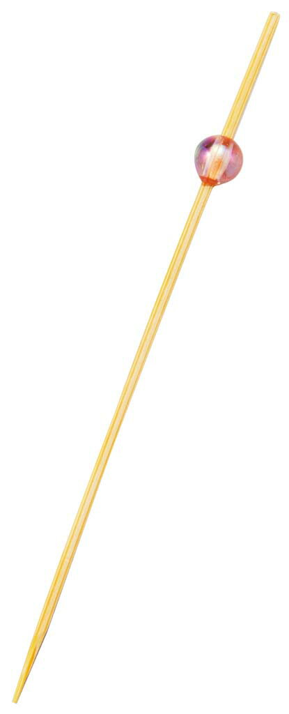 竹製 ビーズピックス 9cm ピンク(50本入)09495 業務用 1534180
