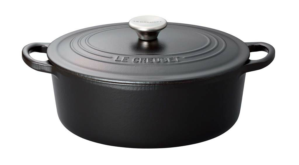 Ih/Gas Compatible - ル・クルーゼ トラディション ココットオーバル 27cm 2102-27-00 マットブラック 業務用 1692010