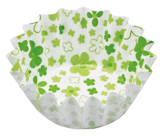 ココ・ケース(500枚入)小花柄 丸型 8号深 グリーン 業務用 2135710