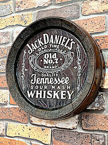 アメリカン雑貨 樽底壁掛け看板 JACK DANIEL'S ジャックダニエル 看板 ポスター パブ バーグッズ ガレージ 店舗 ディスプレイ