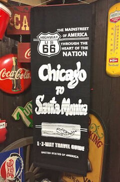 【タイムセール開催中】アメリカン雑貨 ROUTE66 グッズ ナイロンフラッグ CHICAGO TO SANTA MONICA BLACK ポスター 看板 タペストリー 旗-AT0104