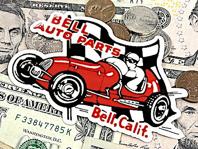 アメリカン雑貨 防水ステッカー シール デカール BELL AUTO PARTS カー用品 バイク用品