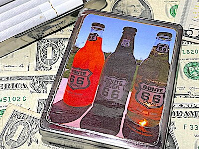 ROUTE66 グッズ アメリカン雑貨 マルチステンレス缶 シガーケース 小物入れ ルート66 BOTTLE