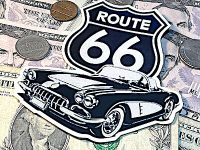 ROUTE66 グッズ アメリカン雑貨 防水ステッカー シール デカール ルート66 CAR マットタイプ カー用品 バイク用品