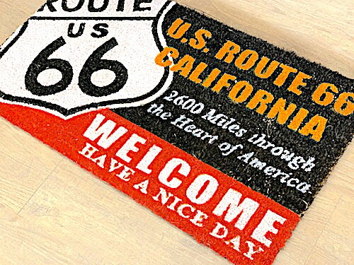 ROUTE66 グッズ アメリカン雑貨 ルート66 コイヤーマット ココナッツ 玄関マット ROUT ...