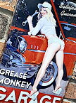 アメリカン雑貨 エンボス アンティークメタルプレート GREASE MONKEY GARAGE 看板 メタルサイン ポスター 壁飾り 店舗 ガレージ ディスプレイ