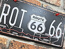 ROUTE66 グッズ アメリカン雑貨 ナンバープレート ライセンスプレート ROUTE 66 MAP アンティークメタルエンボスプレート 看板 店舗 ガレージ ディスプレイ ルート66