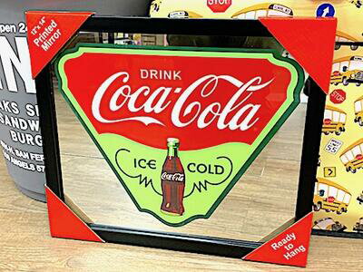 コカコーラ グッズ アメリカン雑貨 Coca Cola パブミラー 鏡 COKE ガレージミラー ICE COLD 看板 店舗 ガレージ ディスプレイ