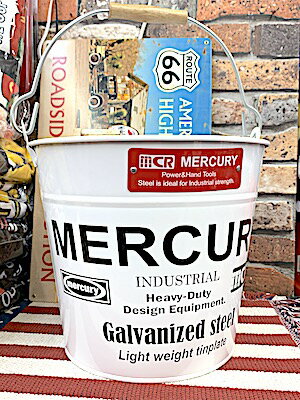 アメリカン雑貨 MERCURY バケツ WHITE DUST BOX ダストボックス ゴミ箱 ガーデニング 鉢植え 収納
