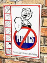 ポパイ グッズ アメリカン雑貨 プラスチックサインボード POPEYE NO PLASTICS ポスター 看板 壁掛け 店舗 ガレージ ディスプレイ(3)