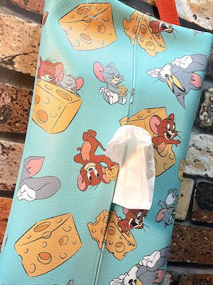 トムとジェリー グッズ アメリカン雑貨 ループ付き壁掛けティッシュケース Tom&Jerry チーズ カー用品 車用