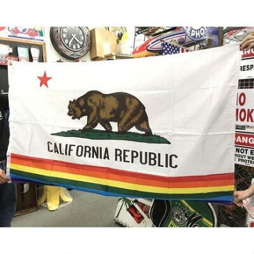 【父の日ギフト】アメリカン雑貨 アメリカン フラッグ 旗 CALIFORNIA REPUBLIC レインボー タペストリー ポスター-LC0022