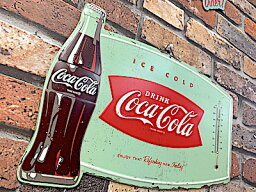 コカコーラ グッズ アメリカン雑貨 Coca Cola エンボスメタルサイン ICE COLD サーモメータ 温度計 看板 店舗 ガレージ ディスプレイ