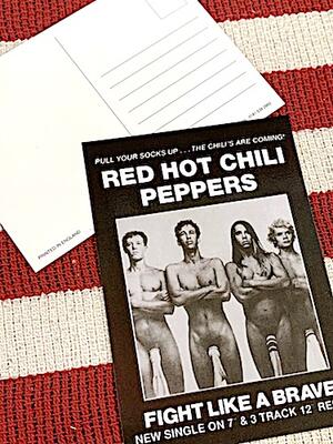 アメリカン雑貨 ポストカード RED HOT CHILI PEPPERS レッドホットチリペッパーズ レッチリ 絵はがき 手紙 ハガキ メッセージカード 洋楽 バンド アーティスト 外タレ