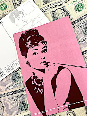 アメリカン雑貨 ポストカード Audrey Hepburn Gタイプ 絵はがき 手紙 ハガキ メッセージカード オードリーヘップバーン
