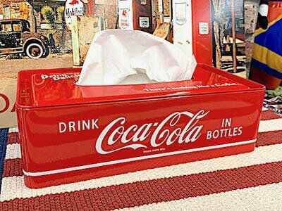 コカコーラ グッズ アメリカン雑貨 Coca Cola ブリキ ティッシュボックス Drink RED ティッシュケース