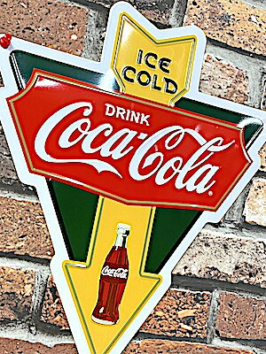 コカコーラ グッズ アメリカン雑貨 TIN PLATE Arrow 看板 メタルサイン Coca Cola 店舗 ガレージ ディスプレイ