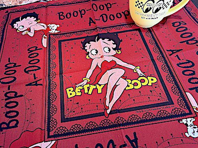 ベティちゃん グッズ アメリカン雑貨 BANDANA バンダナ Betty Boop RED ハンカチ ナプキン